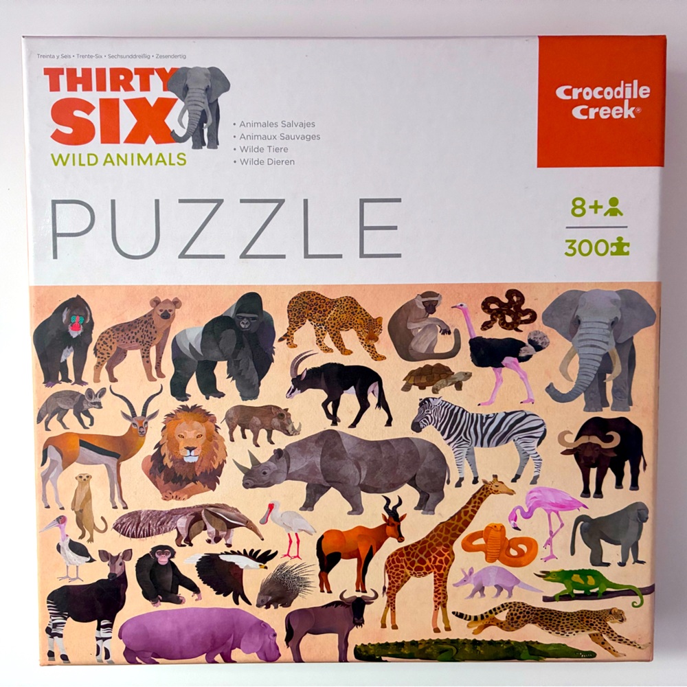Crocodile Creek “Thirty-Six Wild Animals” puzzle, 300 pieces